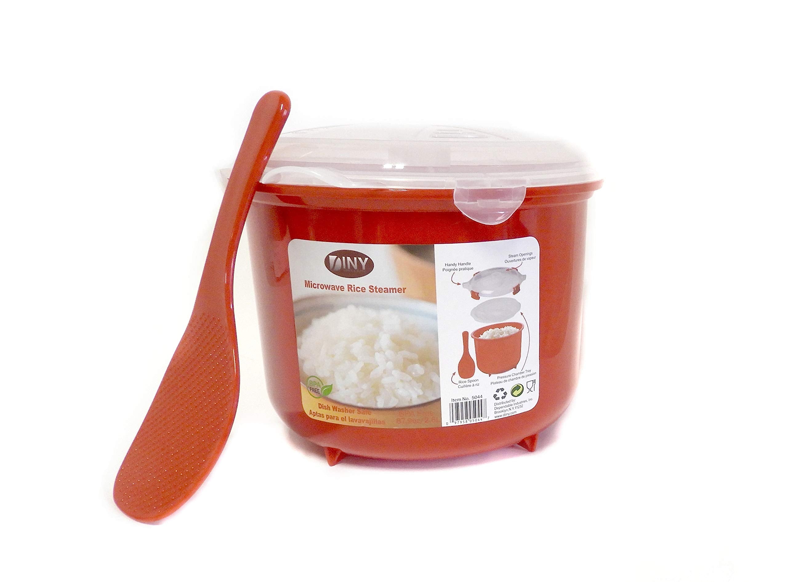 Home & Style microwave steamer lid showing secure lock for mess-free cooking.