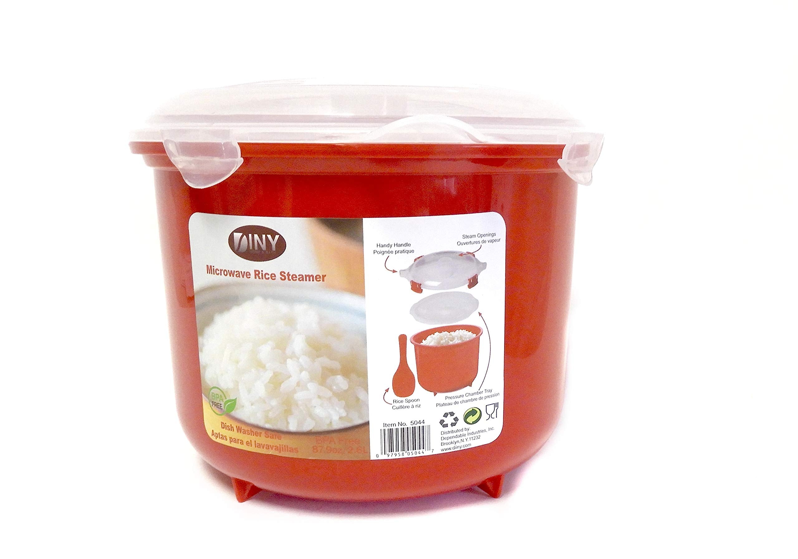 Home & Style red rice steamer ready for quick, everyday meals.