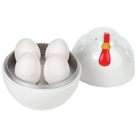 Home-X microwave chicken design egg boiler base, compact for quick egg prep.