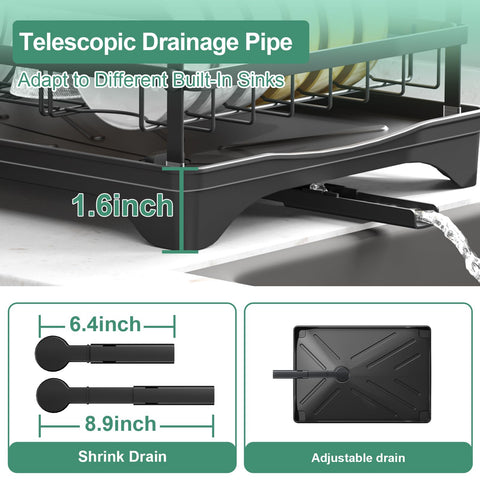 HOMEAILIE dish drying rack non-slip base keeps it stable