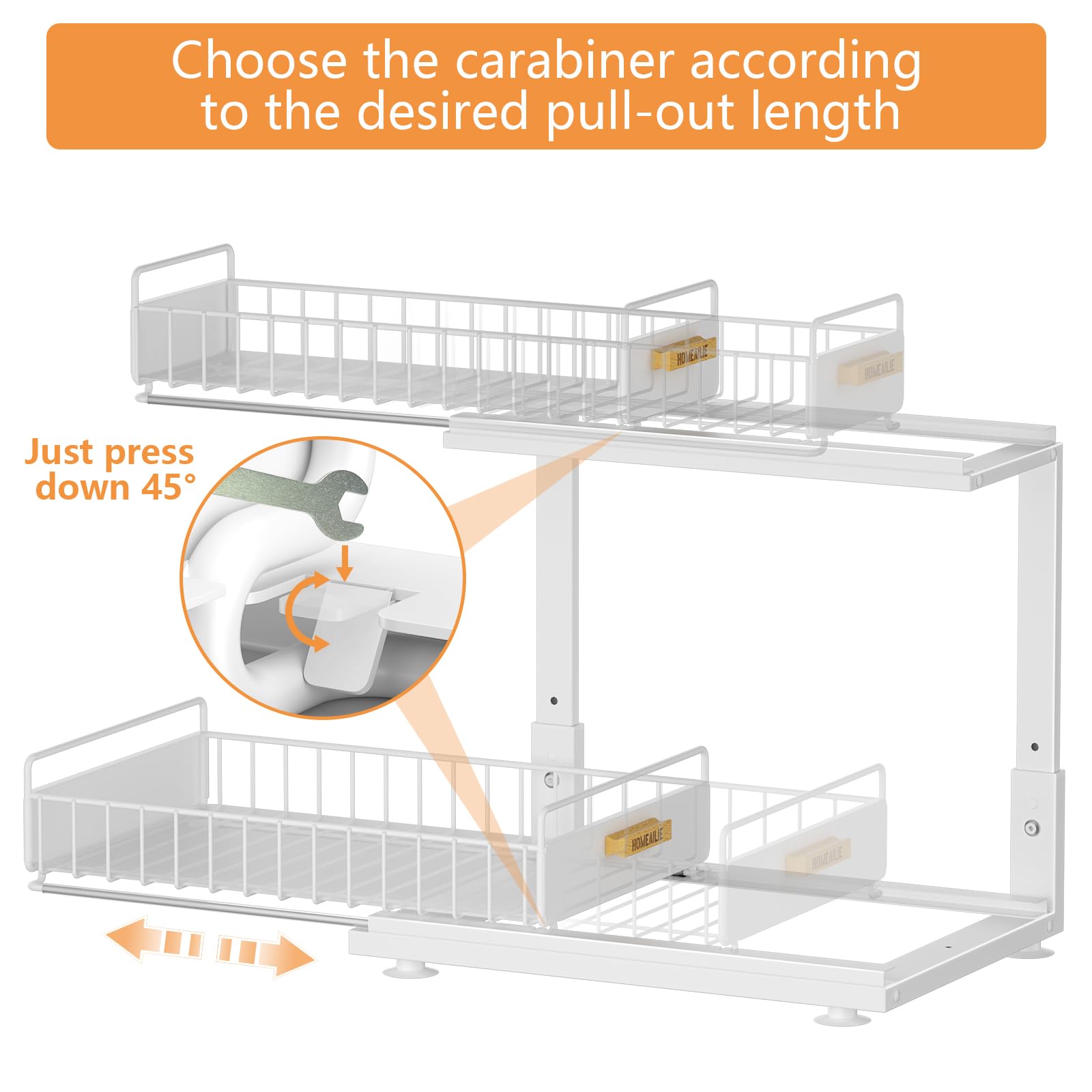 HOMEAILIE heavy-duty metal frame supports up to 15 pounds per shelf.