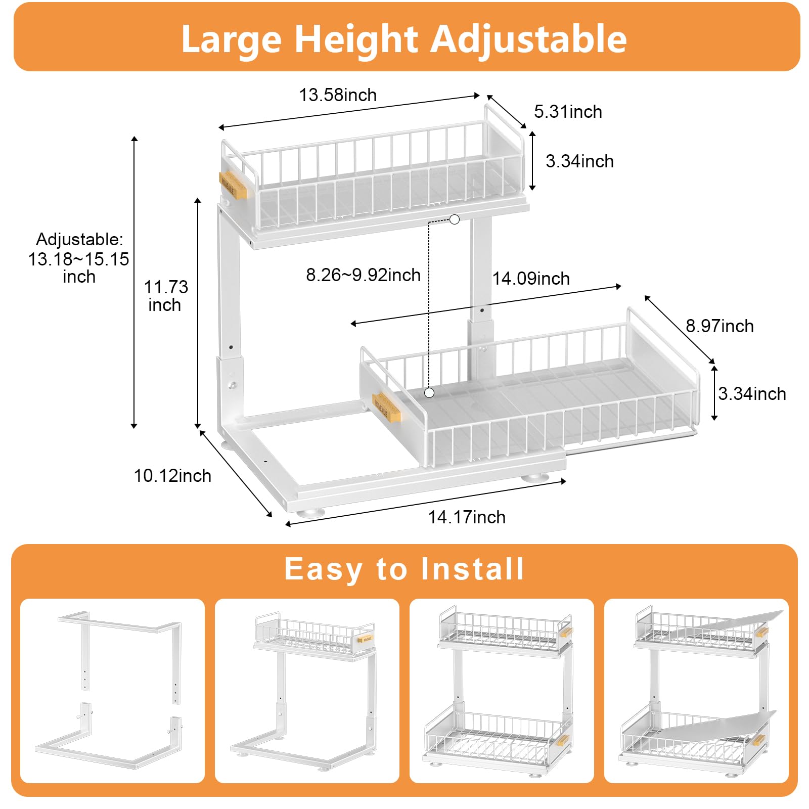 HOMEAILIE organizer with three mounting options for versatile installation.