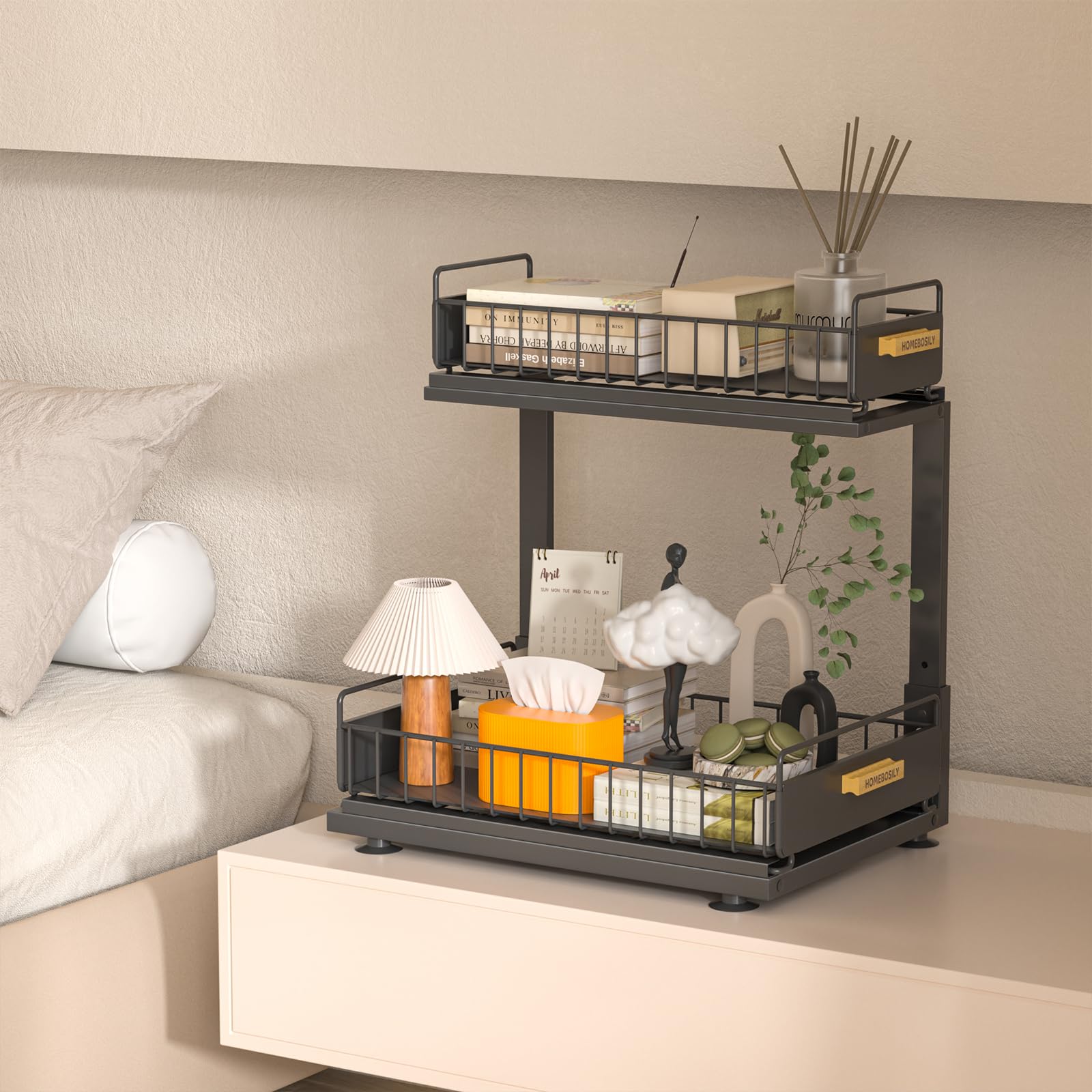 HOMEBOSILY compact dimensions fit under sinks and basins for smart storage.