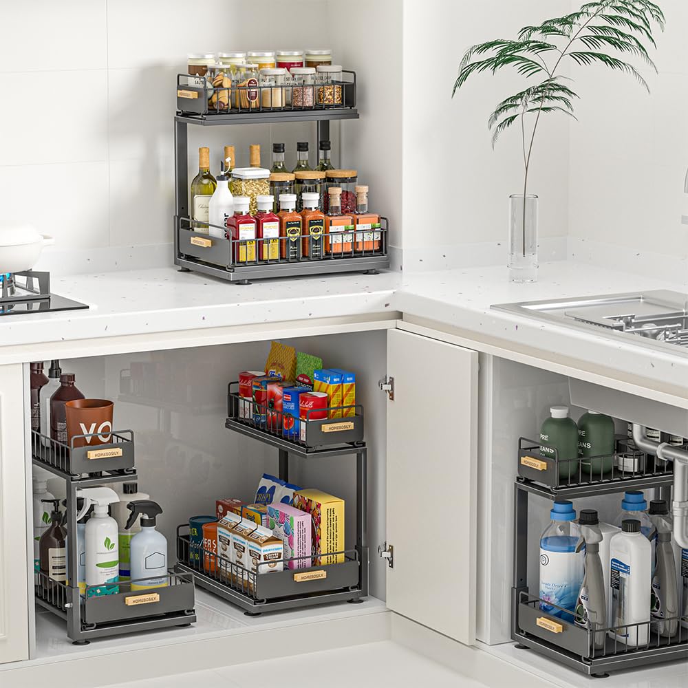 HOMEBOSILY durable metal shelf supports heavy items while staying stable.