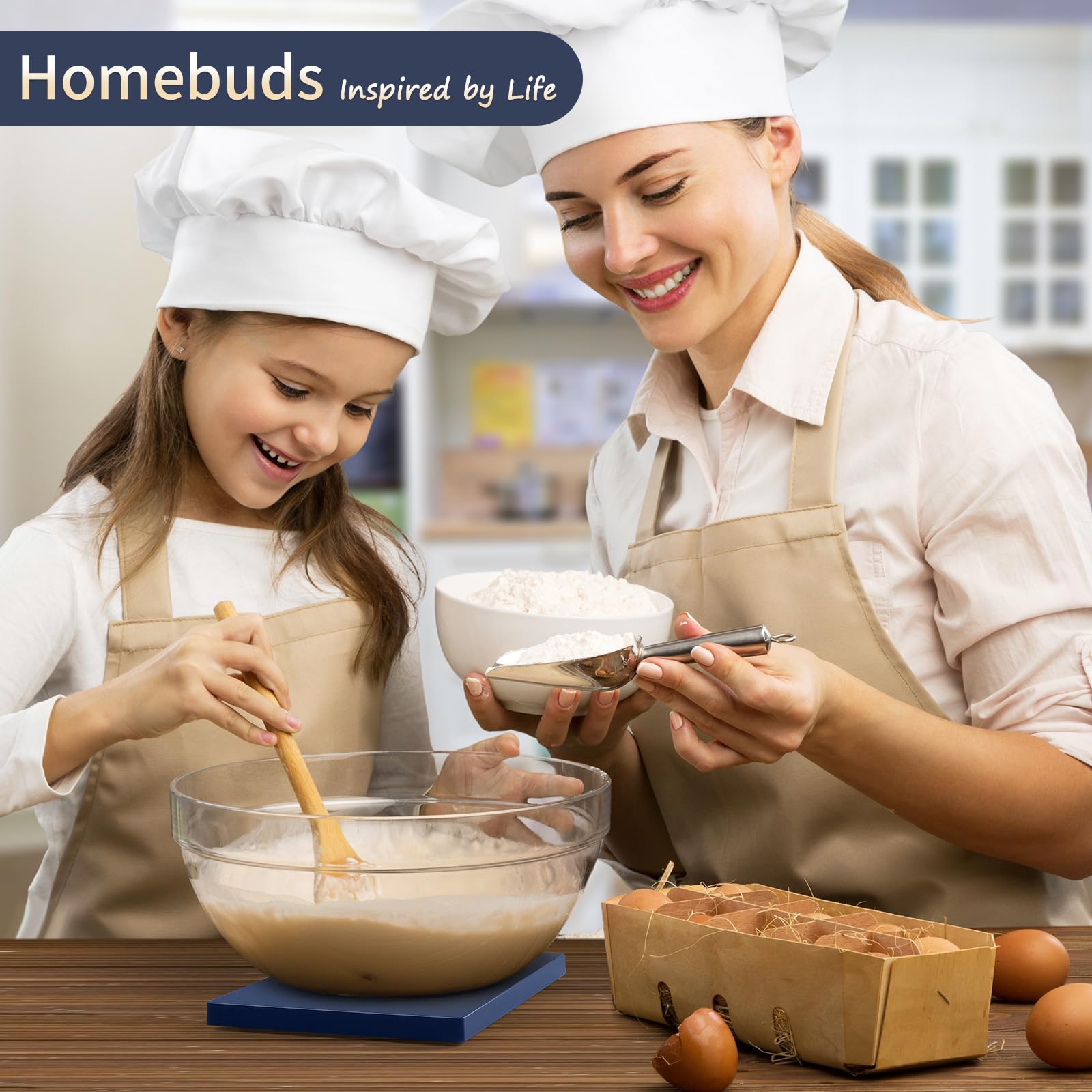 Homebuds scale used in kitchen for precise weighing