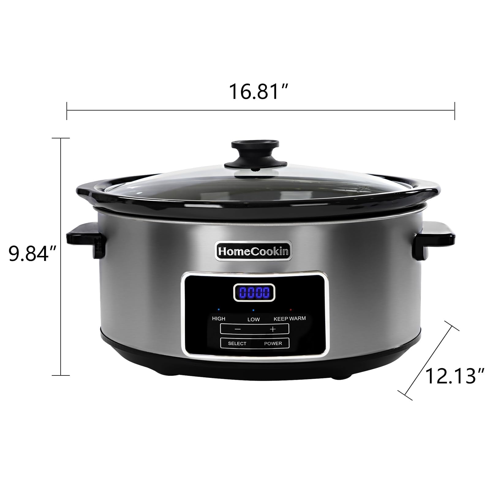 HOMECOOKIN 8-Quart pot insert in dishwasher-safe configuration.