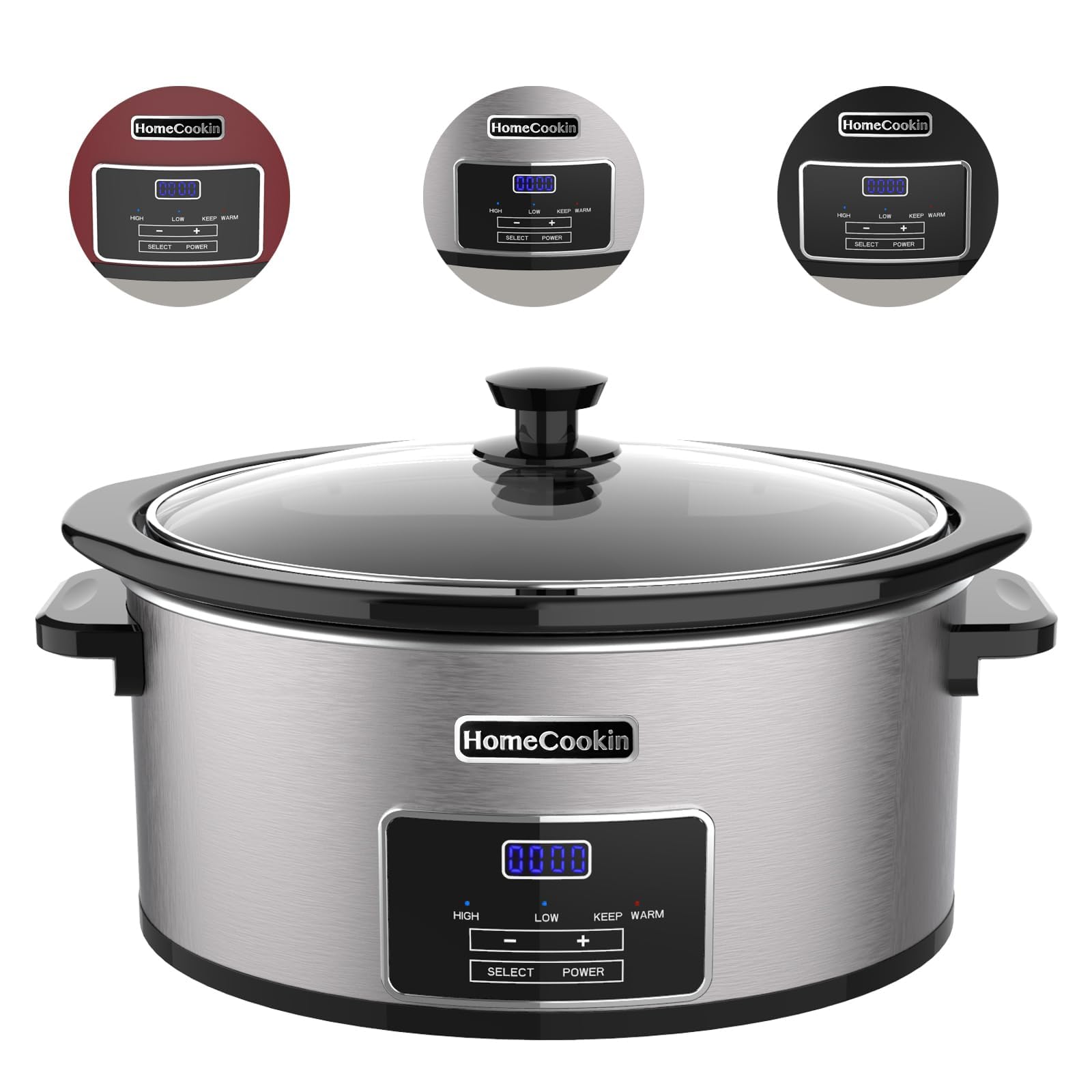 HOMECOOKIN 8-Quart unit with keep-warm function in use.