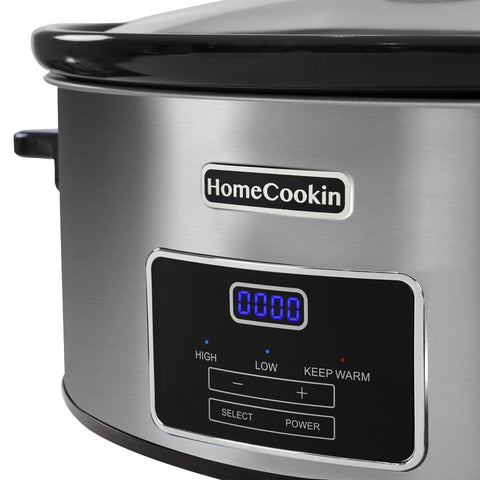 HOMECOOKIN 8-Quart slow cooker interior with ceramic pot ready for stews.