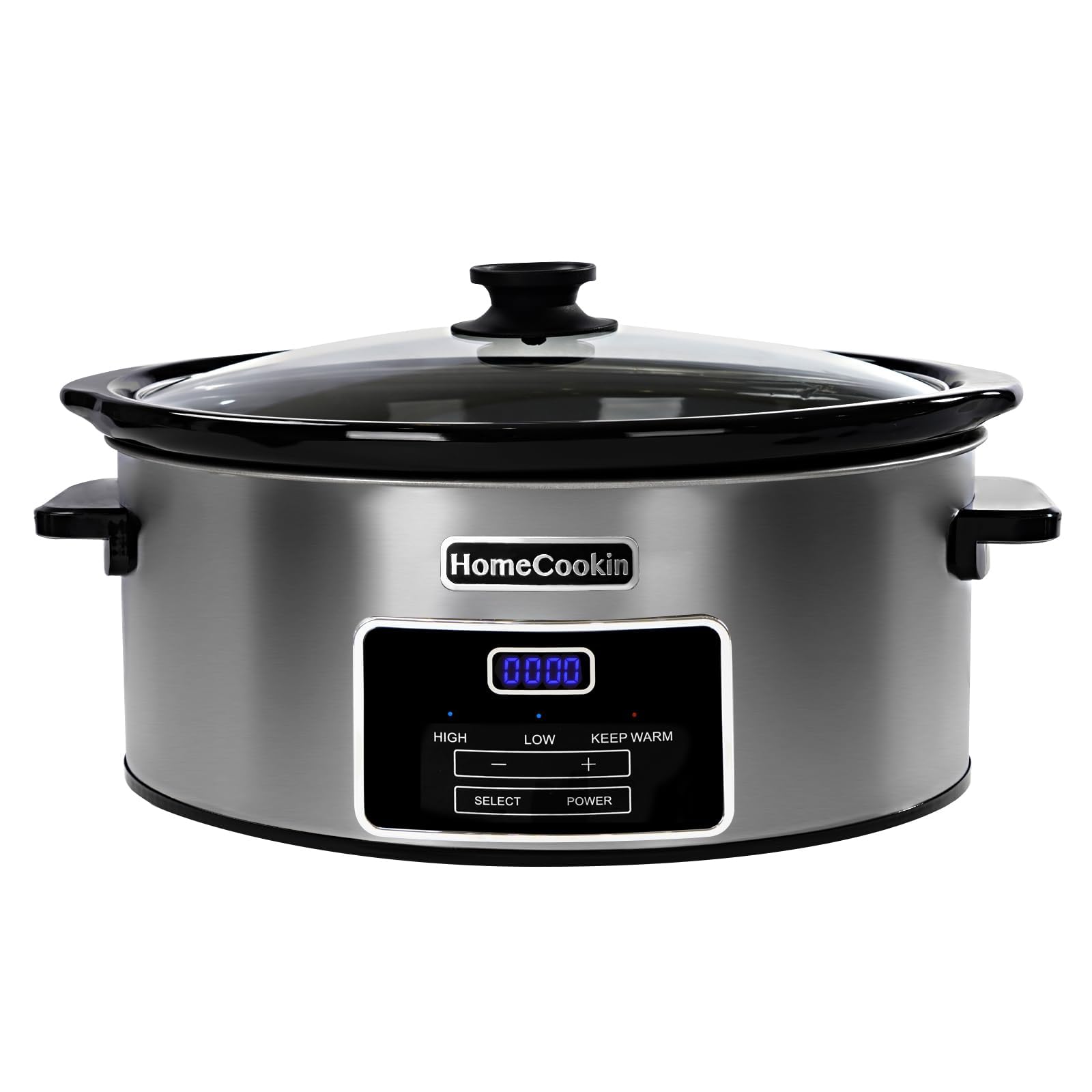 HOMECOOKIN 8-Quart slow cooker top view showing large capacity for family meals.