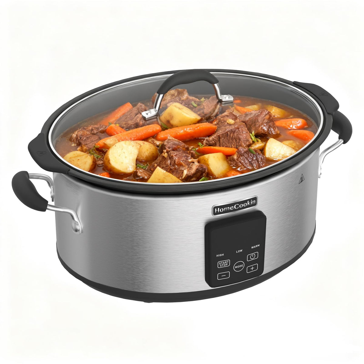 HOMECOOKIN 10-quart slow cooker front view ready for large meals.