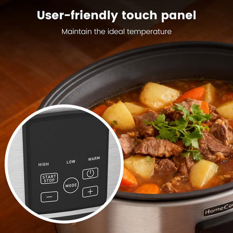 HOMECOOKIN cool-touch handles make moving hot meals safe.