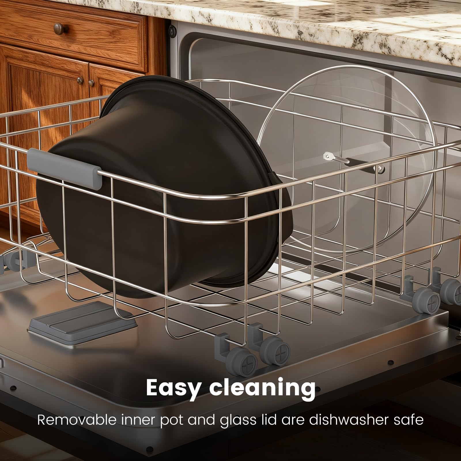 HOMECOOKIN keep-warm mode maintains serving temperature for gatherings.