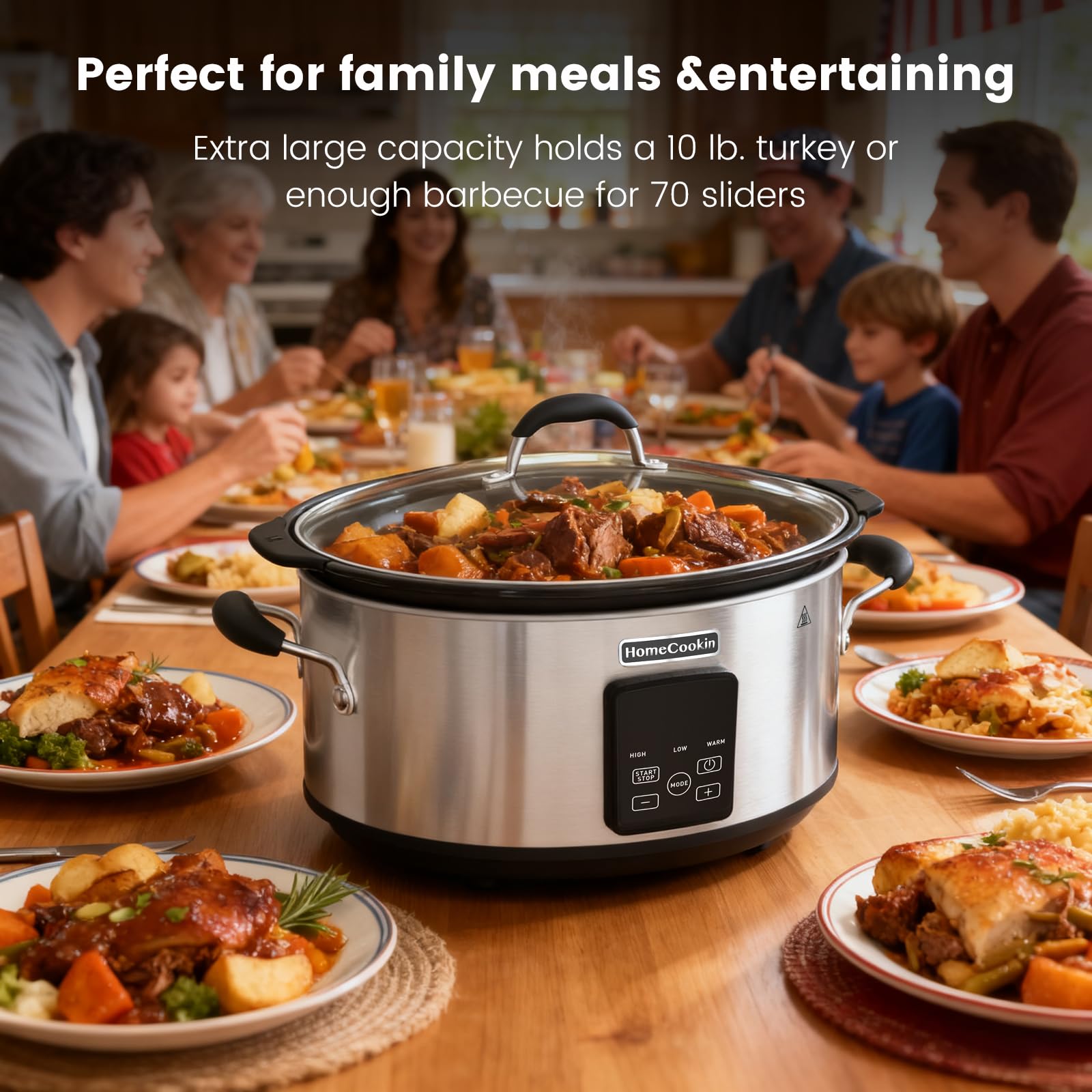 HOMECOOKIN stainless steel body combines durability with sleek design.