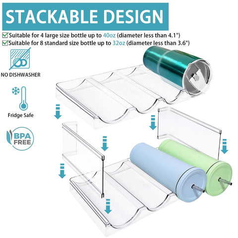 Homecor bottle organizer 3.6 inch spacing fits 30 ounce cups neatly