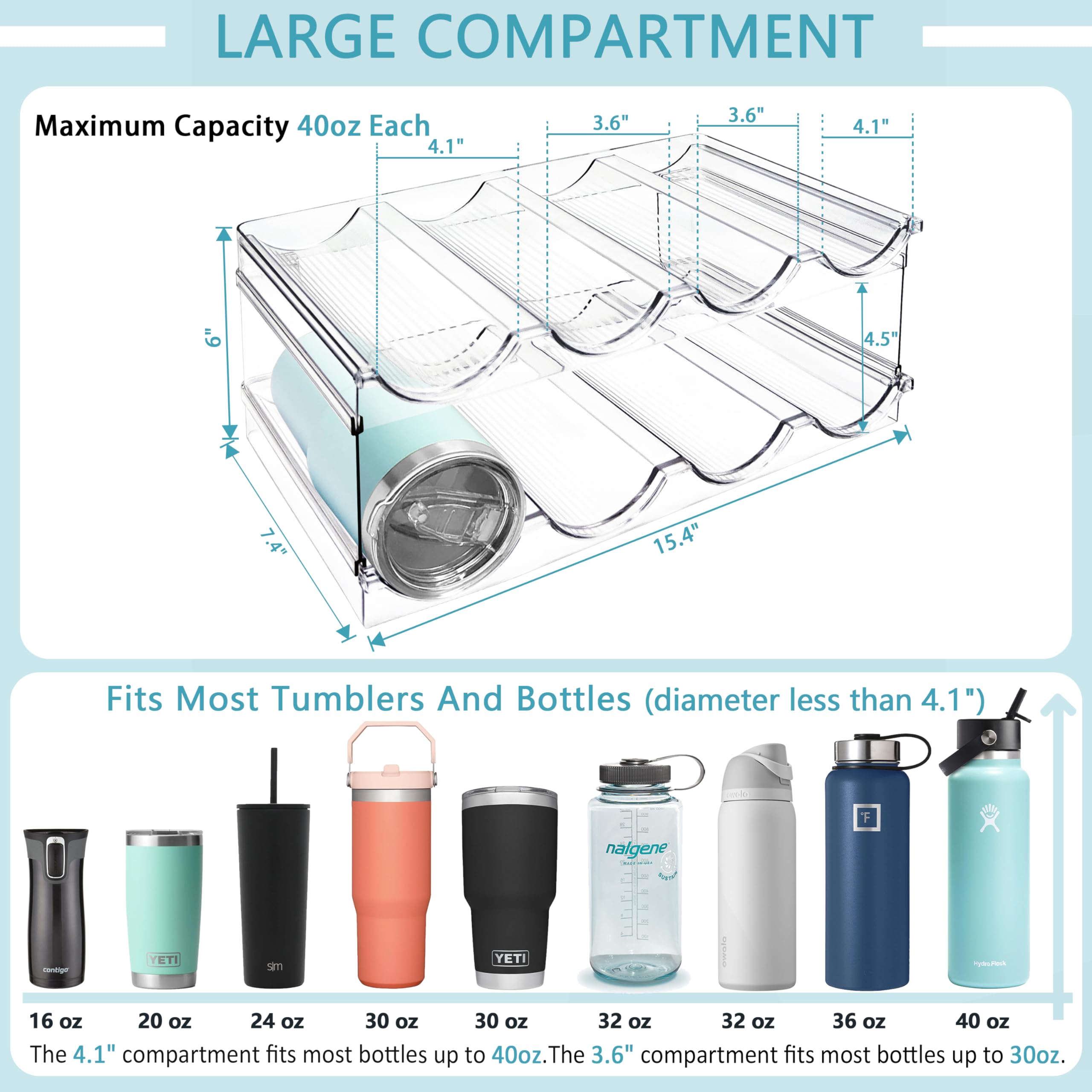 Homecor bottle organizer stackable design saves vertical space in cabinets