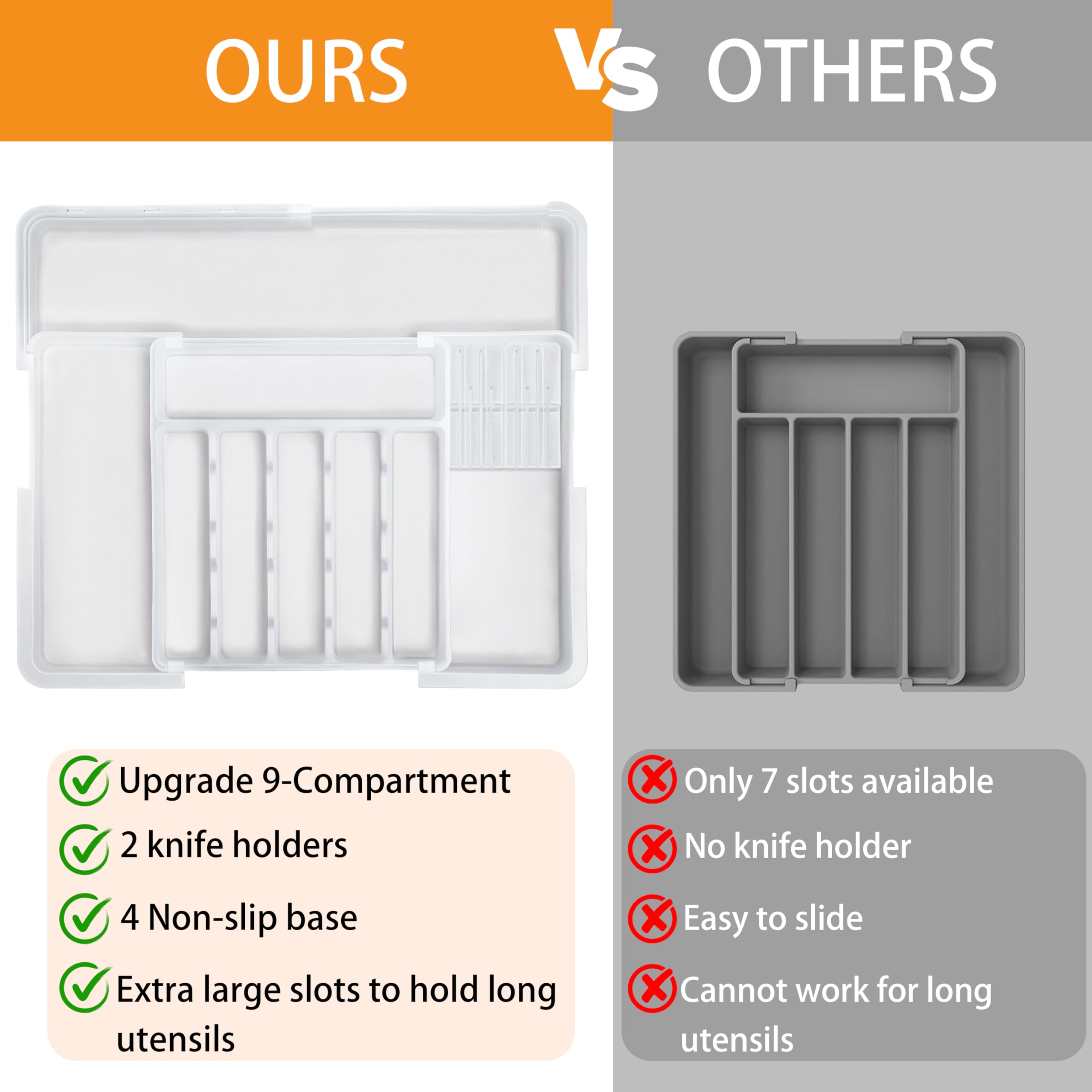 Homecor knife block inserts are removable for safe, easy knife storage.