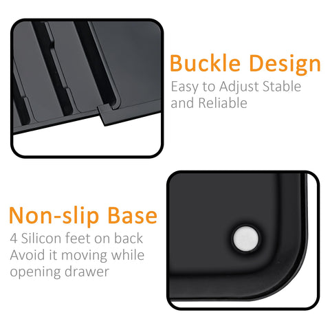 Homecor drawer dividers help separate forks, spoons, tools