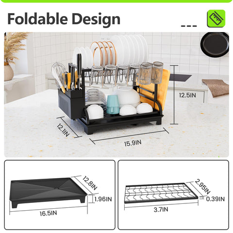 HomeCurated utensil holder keeps silverware neatly organized beside dishes.