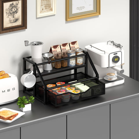 Homedawn syrup bottle display 8-bottle capacity showcases flavors at a glance