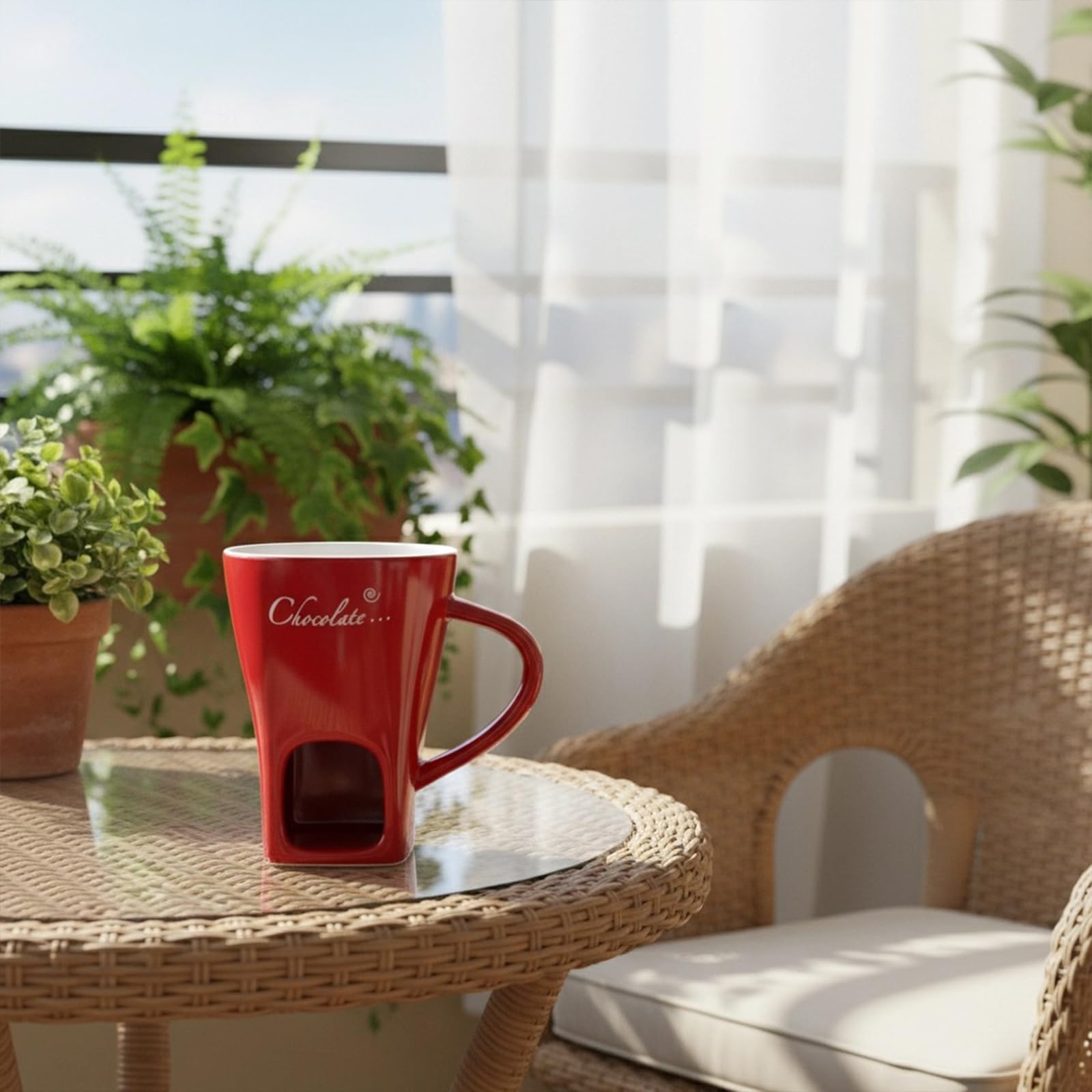 HOMEFISH Compact fondue mug ideal for parties or picnics