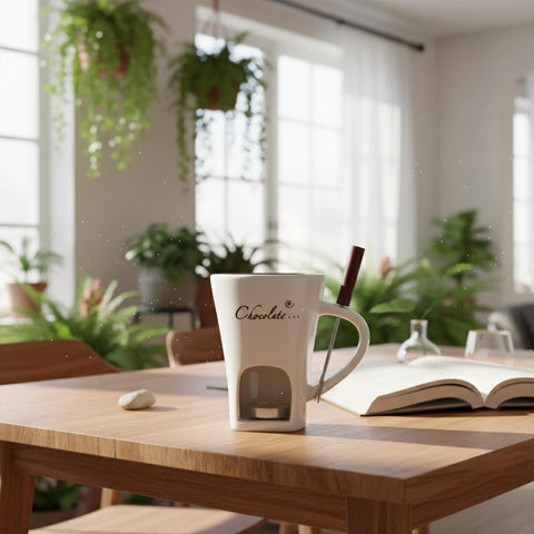 HOMEFISH Durable ceramic fondue mug for daily use and celebrations