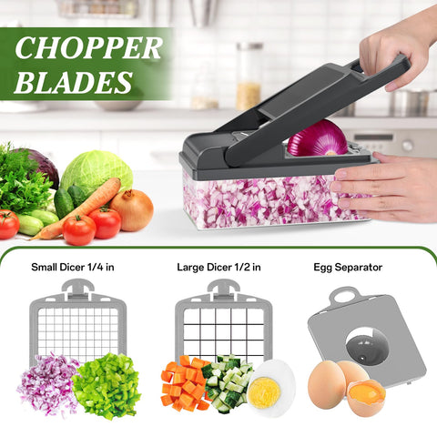 HomeHacks 12-in-1 blade set enables slicing, grating, and julienne for versatile meals.