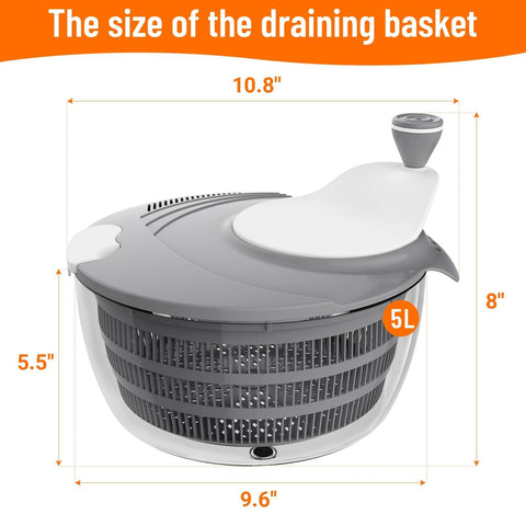 HomeHacks spinner showing double drainage holes for quick washing and draining