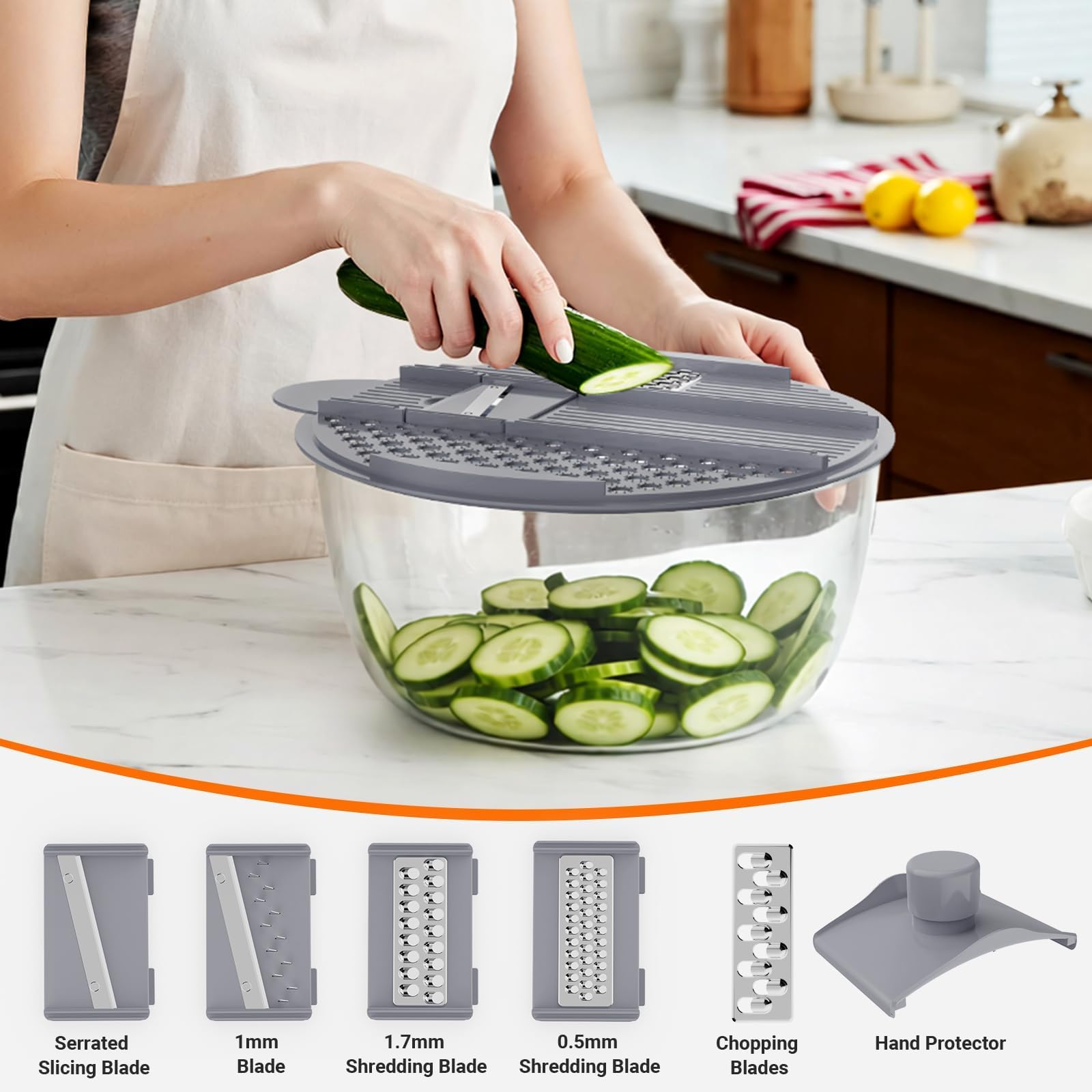 HomeHacks 5 blades in action for slicing and shredding prep