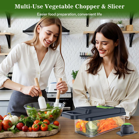 HomeHacks Vegetable Chopper compact storage keeps your kitchen organized and tidy.