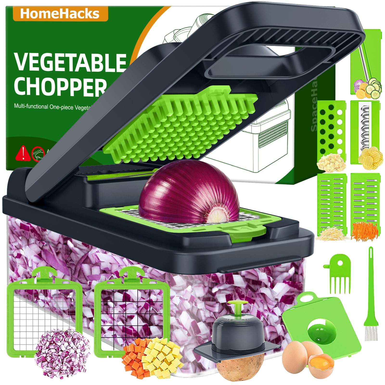 HomeHacks Vegetable Chopper full assembly for fast meal prep.
