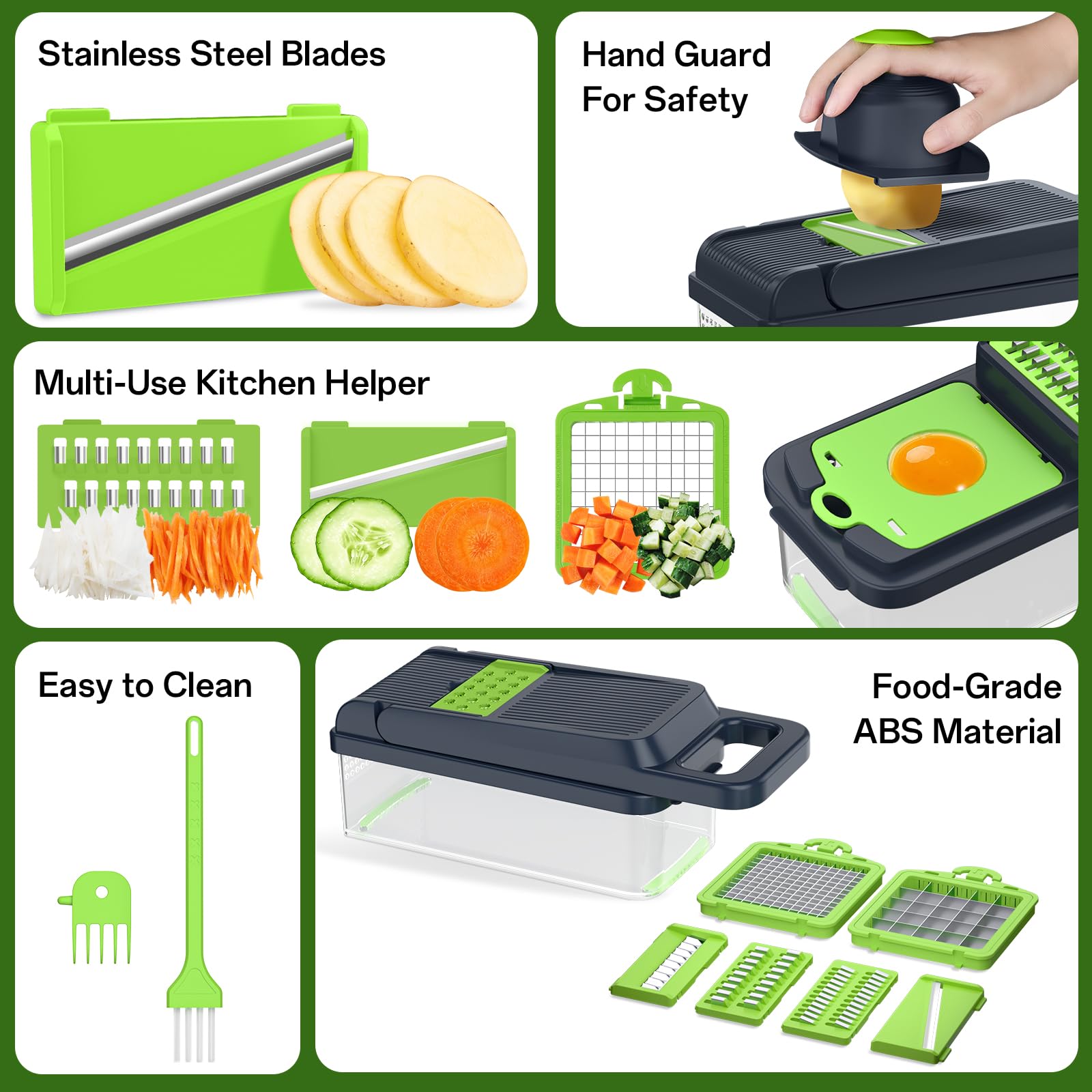HomeHacks Vegetable Chopper hand guard protects fingers during prep.