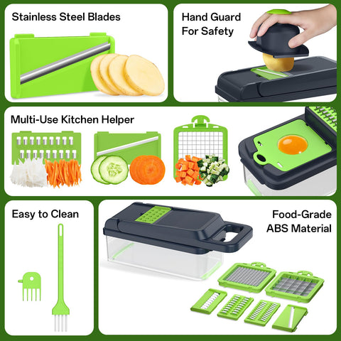 HomeHacks Vegetable Chopper hand guard protects fingers during prep.