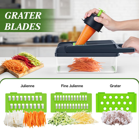 HomeHacks Vegetable Chopper lid with handle shown for easy, controlled pressing.
