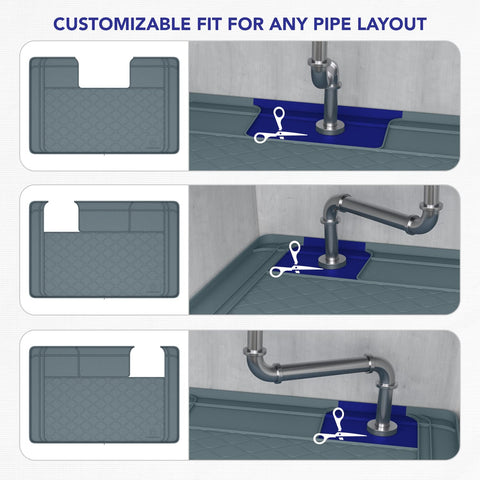 HOMEHOLD mat trimmed to fit cabinet width for precise coverage.