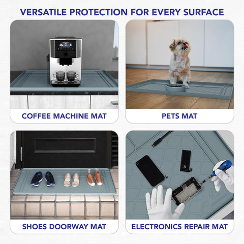 Easy-to-clean silicone surface resists stains and dries quickly.