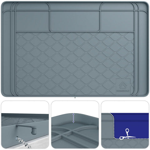 Versatile mat doubles as a tray under appliances or sinks.
