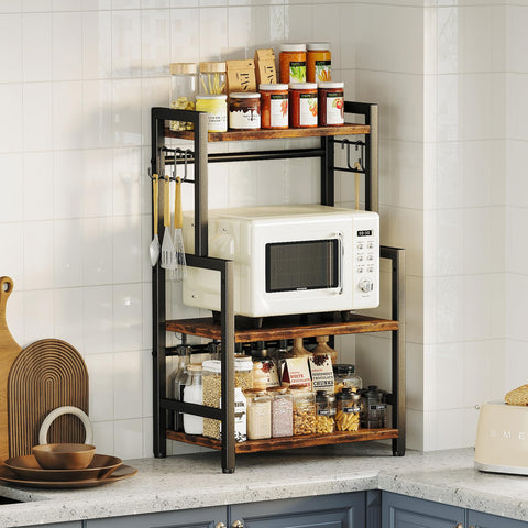 Homeiju 3-tier spice rack top shelf view for quick spice access.