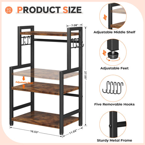 Homeiju adjustable feet keep the shelf stable on uneven counters.