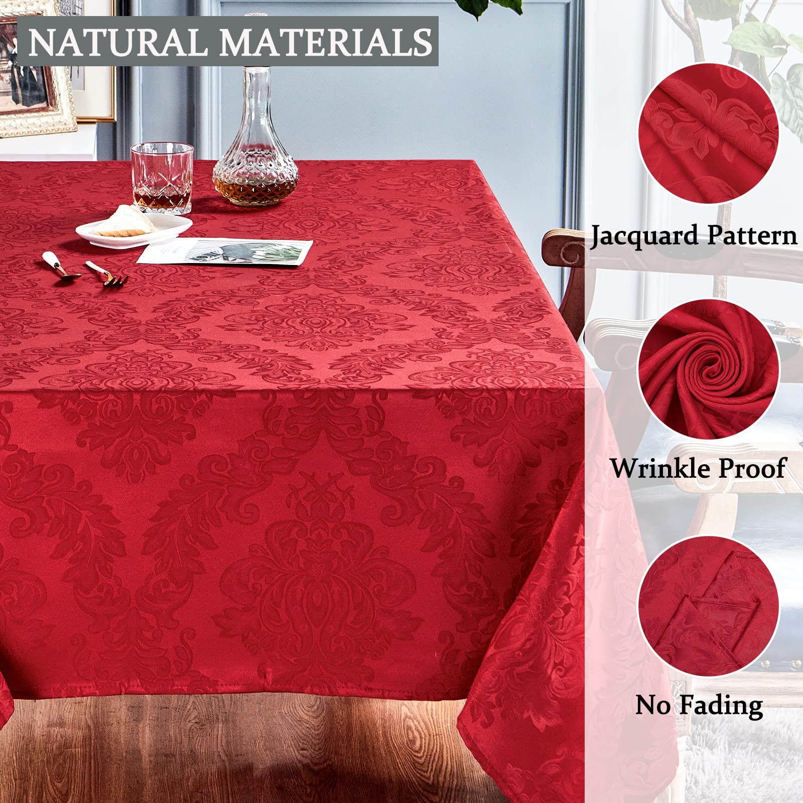 HomeJoy stainproof table cover keeps surfaces clean from wine and sauces.