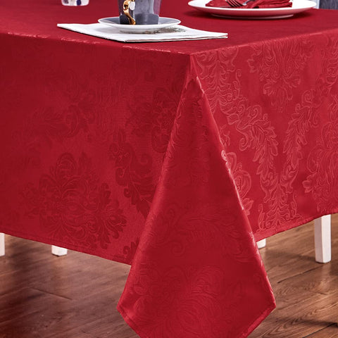 HomeJoy washable polyester table cover in red set for dining setup