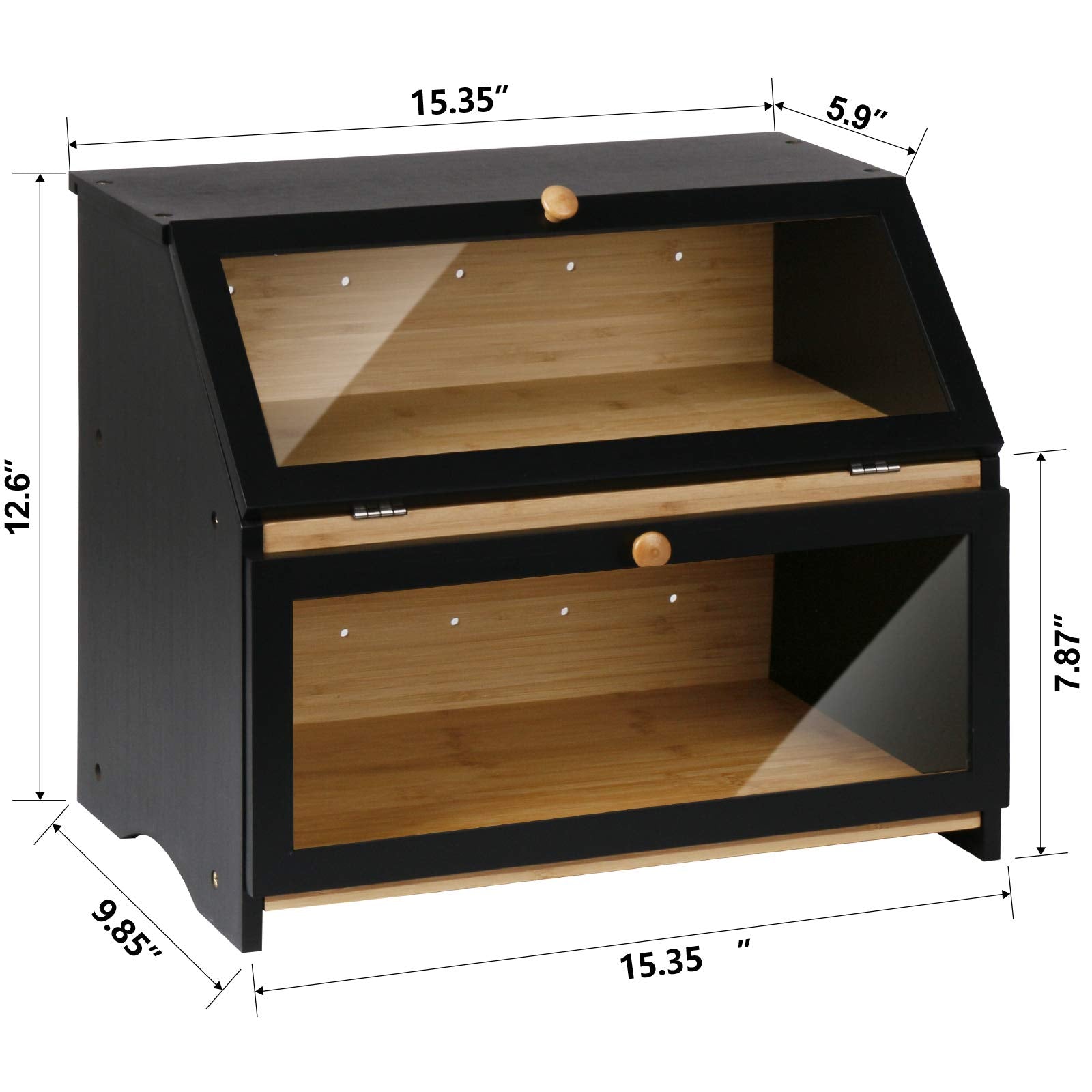HOMEKOKO bread box bottom with double arc-edged grip for safer handling