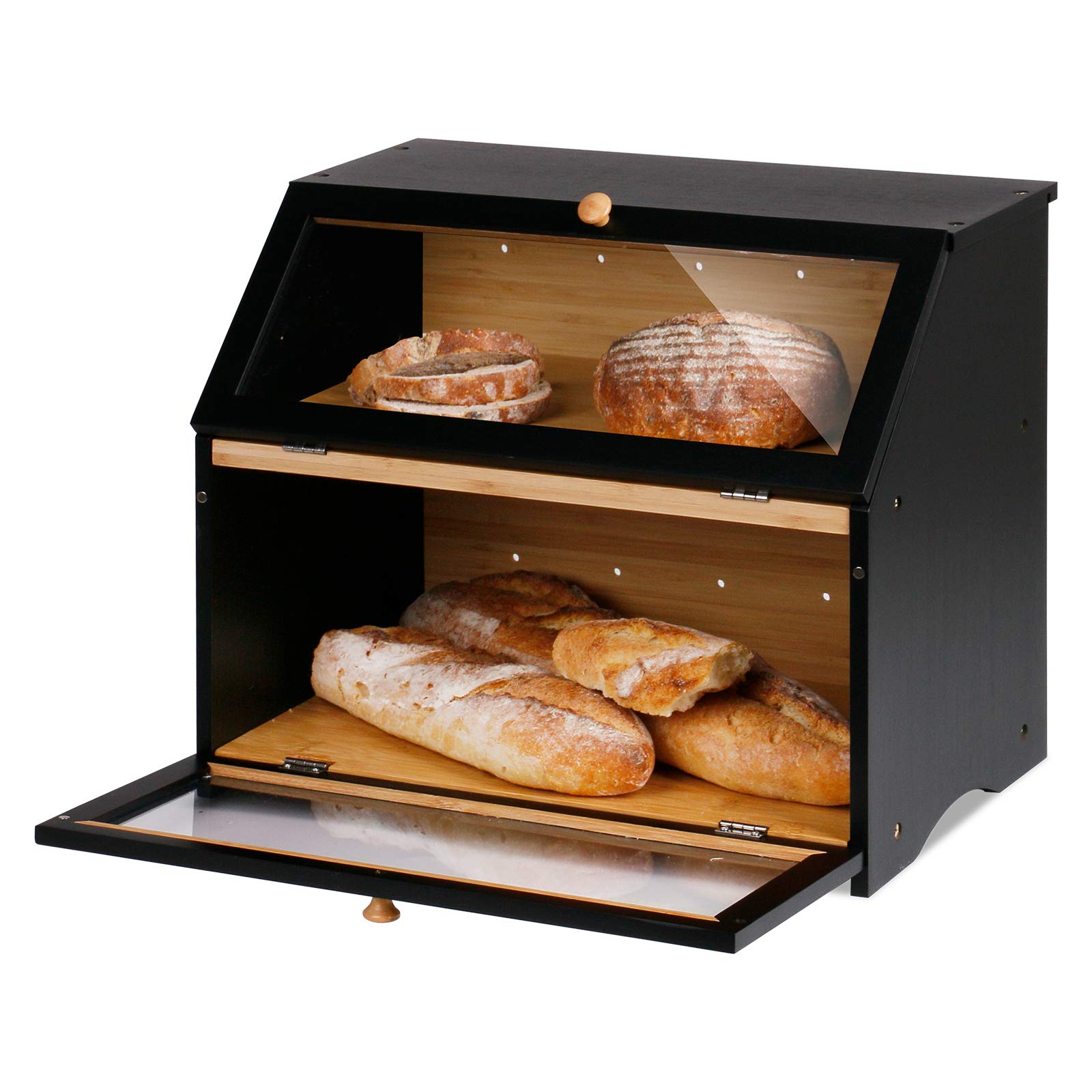 Interior view of HOMEKOKO bread box showing ample storage space