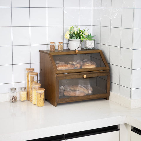 HOMEKOKO rustic brown finish blends with a warm kitchen aesthetic