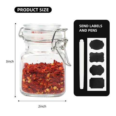 Homelike Style square jars with chalkboard labels help keep spices organized.