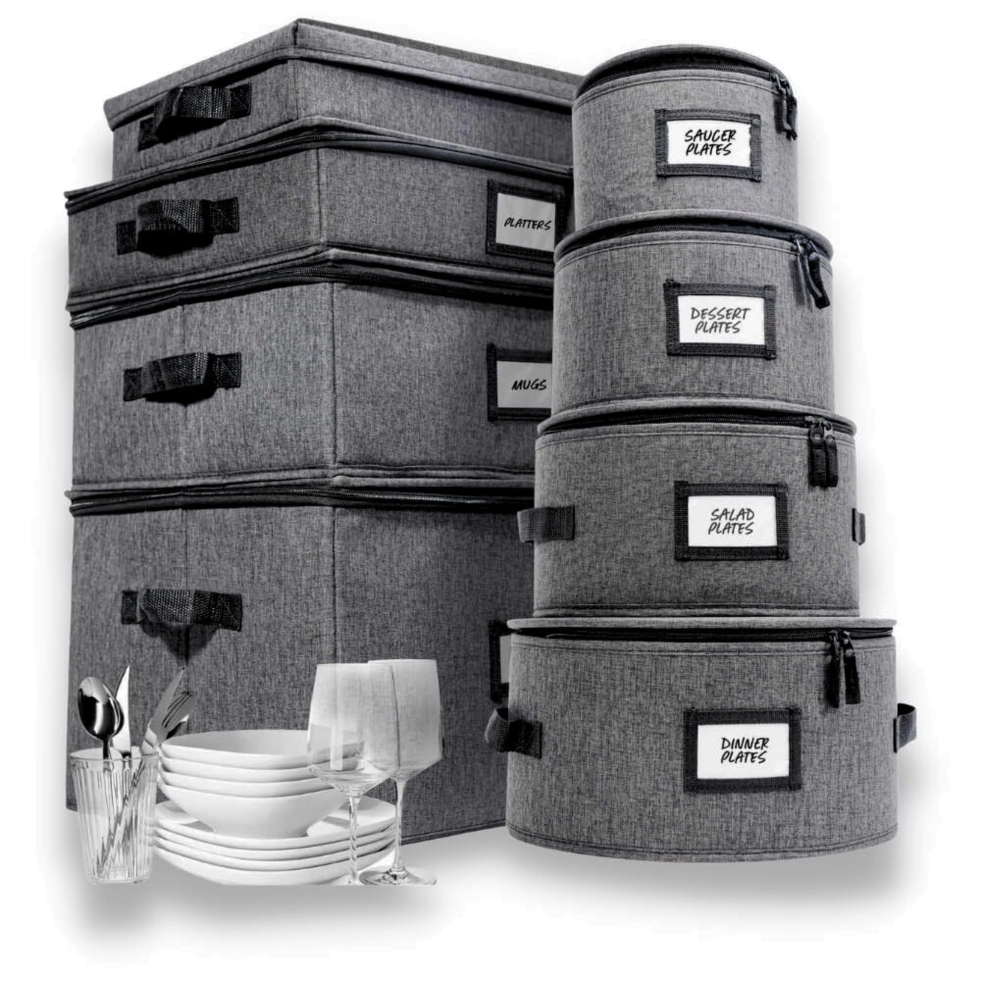 HOMELUX THEORY 8pc china storage plates keeps dinnerware safe during relocation