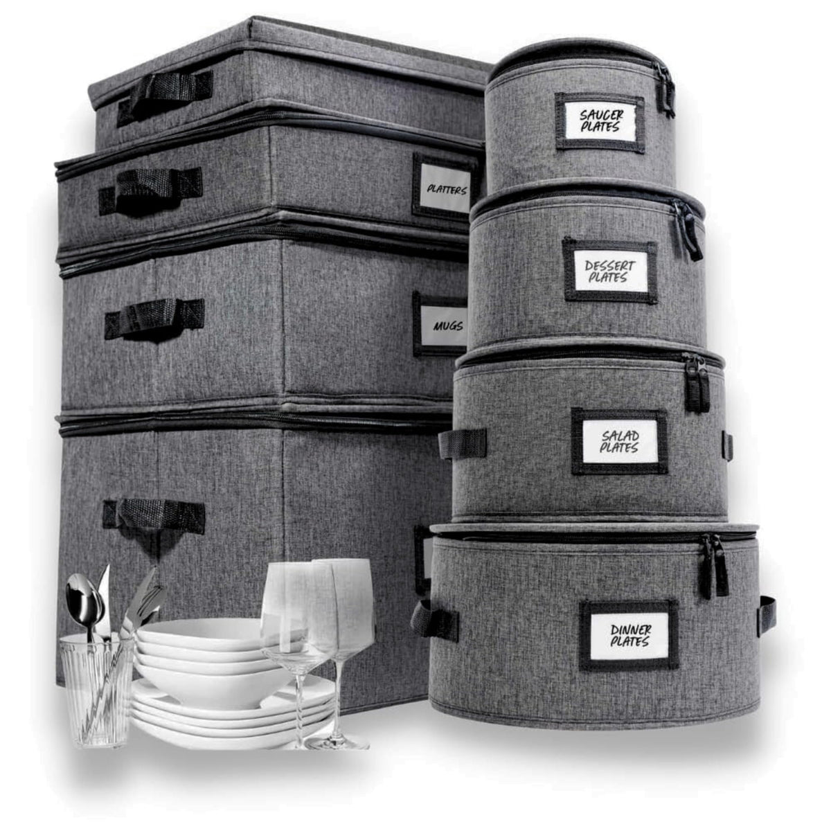 HOMELUX THEORY 8pc china storage plates keeps dinnerware safe during relocation