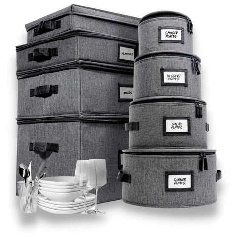 HOMELUX THEORY 8pc china storage plates keeps dinnerware safe during relocation