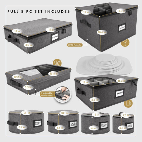 HOMELUX THEORY plate storage with felt pads cushions plates against movement