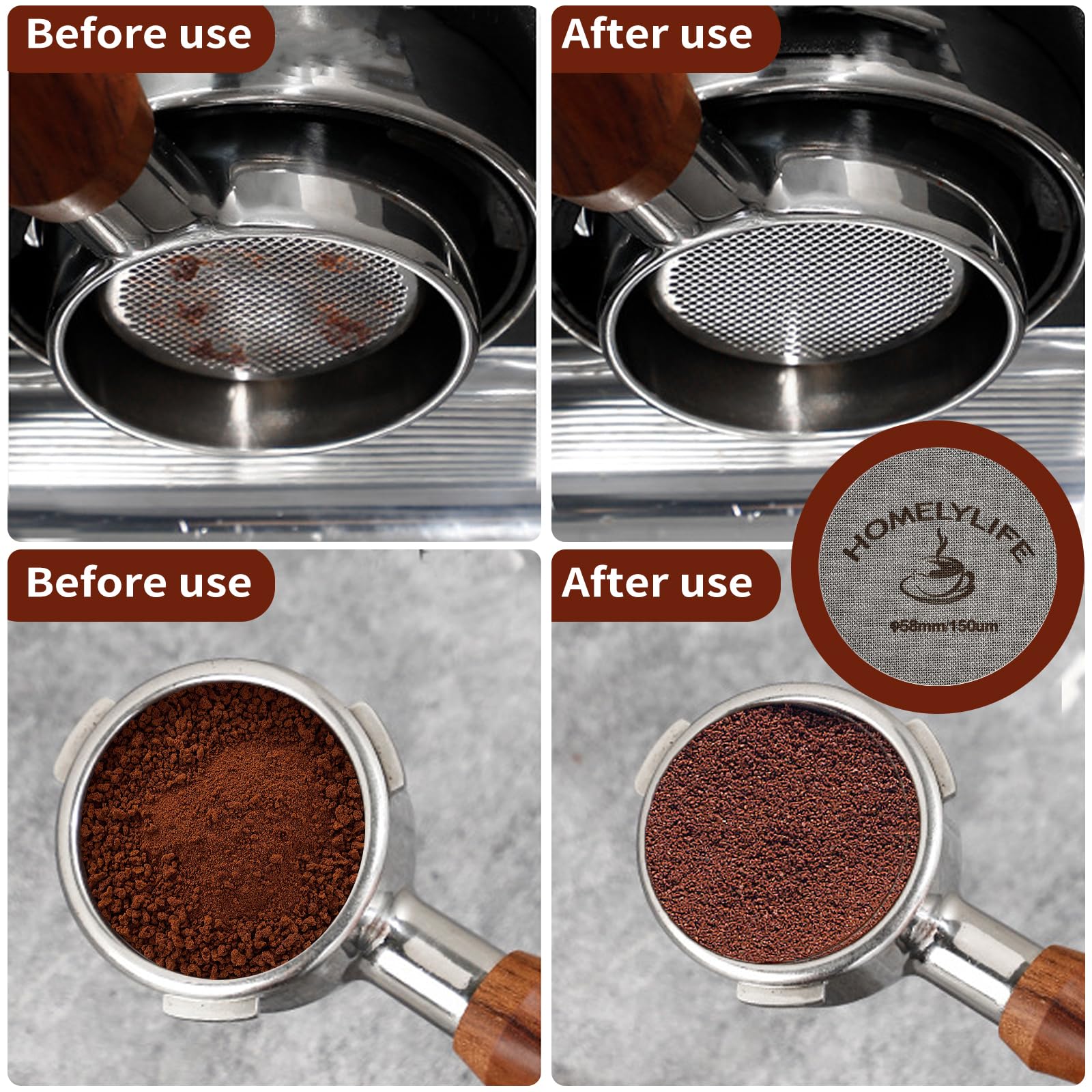 HOMELYLIFE 58mm portafilter fit confirms broad compatibility