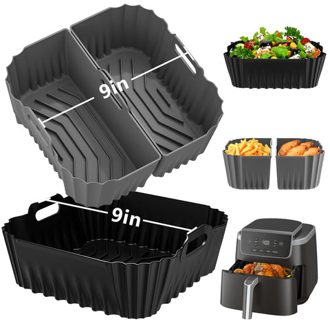 HOMELYLIFE 9 inch silicone liner square for air fryers, easy cleanup